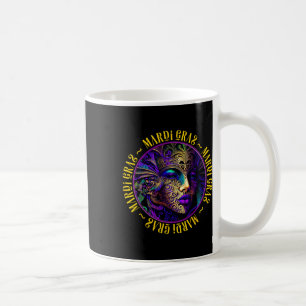 Taza De Café Mujer Mardi Gras Hermosa En Máscara Mardi Gras