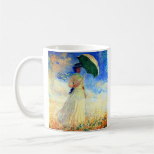 Taza De Café Mujer Monet con una sombrilla a la derecha
