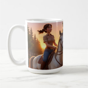 Taza De Café Mujer montando caballo