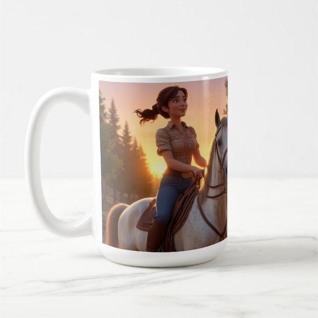 Taza De Café Mujer montando caballo (Izquierda)