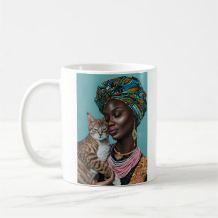 Taza De Café Mujer negra con gato