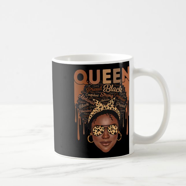 Taza De Café Mujer negra educada fuerte melanina reina africana (Derecha)