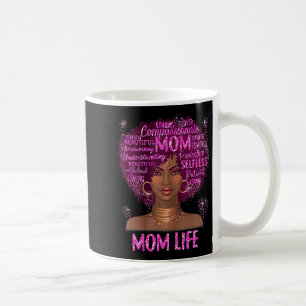 Taza De Café Mujer negra mamá vida mamá afroamericana feliz