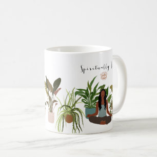 Taza De Café Mujer Negra Meditando Hogares