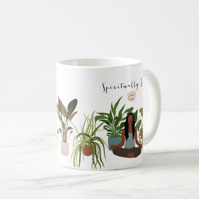 Taza De Café Mujer Negra Meditando Hogares (Anverso derecho)