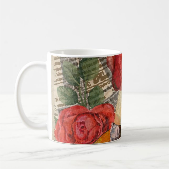 Taza De Café Mujer Parisiense: Torre Eiffel Retro. (Izquierda)
