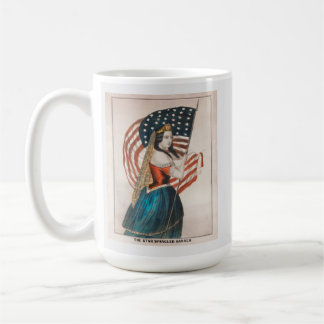 Taza De Café Mujer patriota americana | Bandera americana | 250