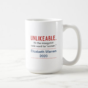 Taza De Café Mujer poco simpática Pro-Elizabeth Warren 2020