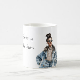 Taza De Café Mujer por siempre en pantalones de mezclilla