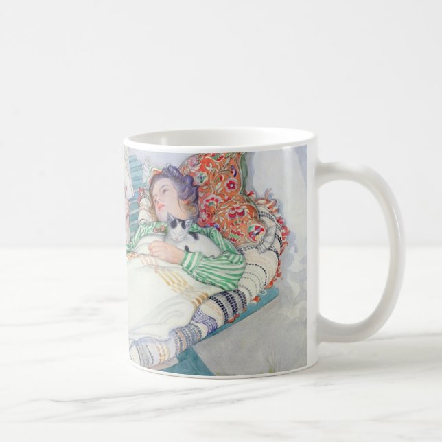 Taza De Café Mujer que miente en un banco, 1913 (w/c en el (Derecha)