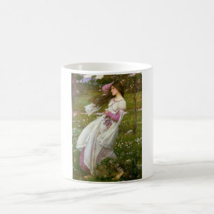 Taza De Café Mujer recolectando flores en el viento