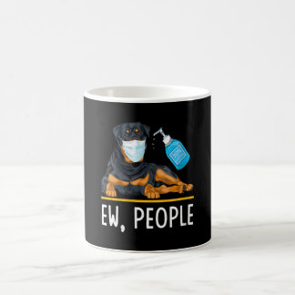 Taza De Café Mujer Rottweiler Perro Cara Máscara Mano Sanitizer
