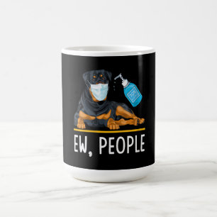 Taza De Café Mujer Rottweiler Perro Cara Máscara Mano Sanitizer