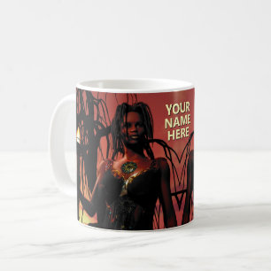 Taza De Café Mujer sosteniendo una antorcha encendida. Personal