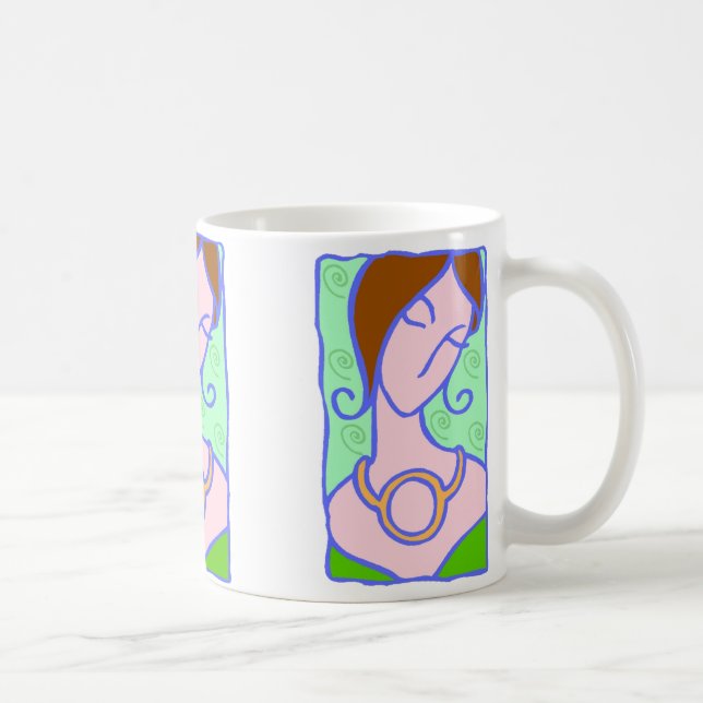 Taza De Café Mujer Taurus de los años 1920 con símbolo verde (Derecha)