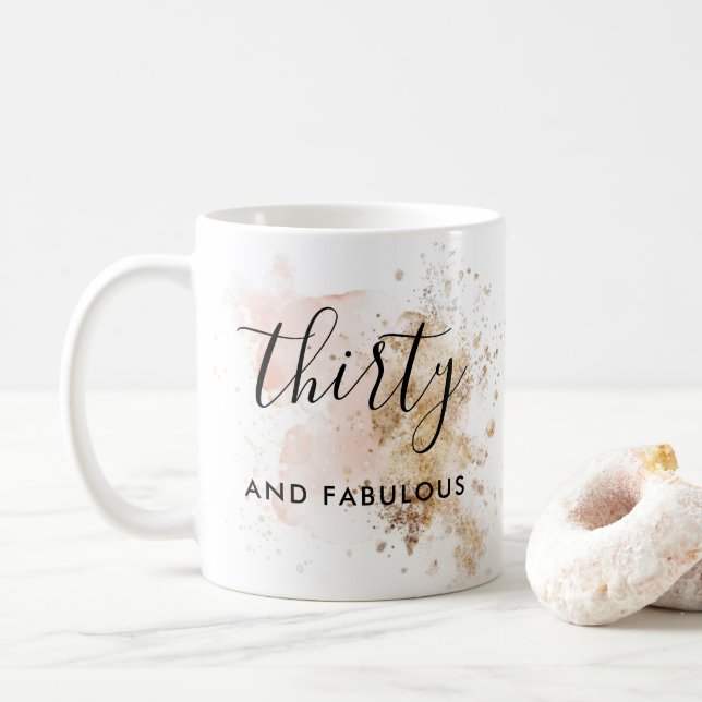 Taza De Café Mujer Treinta Y Fabuloso Cumpleaños 30 (Con donut)