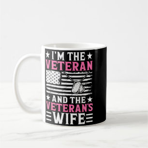 Taza De Café Mujer veterana y esposa de veterano madre veterana