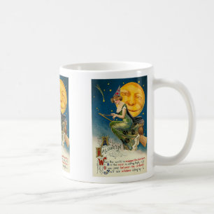 Taza De Café Mujer Vintada En La Mug De Broomstick