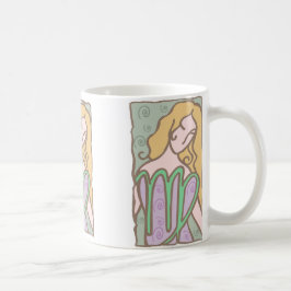 Taza De Café Mujer virgo de los años 1920 en lavanda