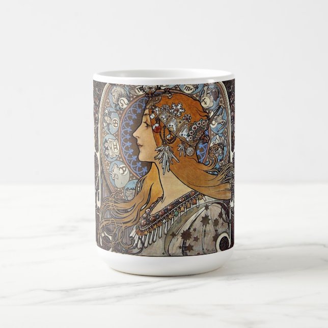 Taza De Café Mujer zodiac de Alphonse Mucha - Art Nouveau (Centro)