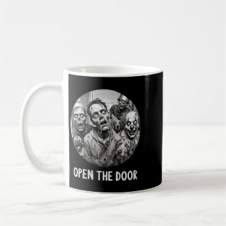 Taza De Café Mujeres Abiertas La Puerta Perros Zombies Divertid