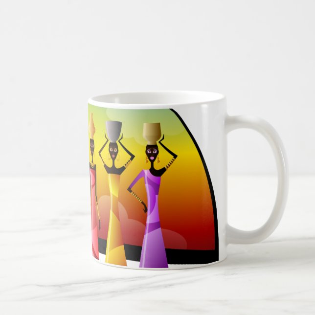 Taza De Café Mujeres africanas con alfarería en la cabeza (Derecha)