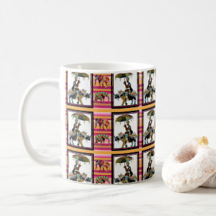Taza De Café Mujeres africanas elefantes Stripe Mug