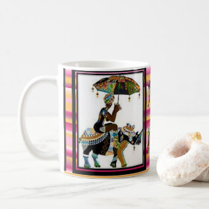 Taza De Café Mujeres africanas elefantes Stripe Mug