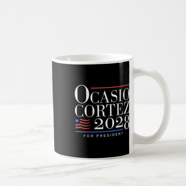 Taza De Café Mujeres Aoc para Presidente 2028 V-cuello (Derecha)