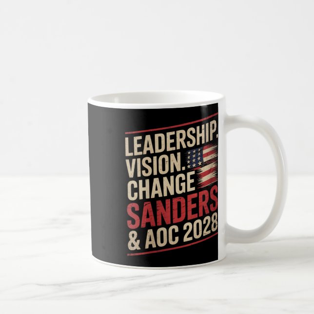Taza De Café Mujeres Bernie Sanders Y Aoc 2028 Presidenta C (Derecha)