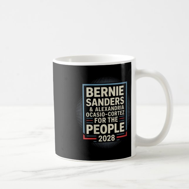 Taza De Café Mujeres Bernie Sanders Y Aoc 2028 Presidenta C (Derecha)