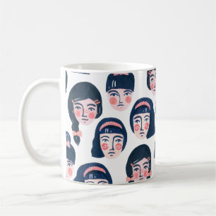 Taza De Café Mujeres caprichosas: arte de la cara Personalizado