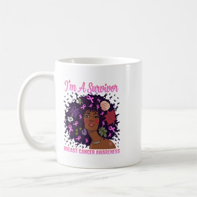 Taza De Café Mujeres Chicas Negras Que Soy Sobreviviente De Cán (Izquierda)