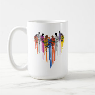Taza De Café Mujeres Corazón Forma Acuarela Nativo Americano