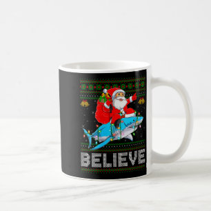 Taza De Café Mujeres creen Navidad divertido Santa montando tib