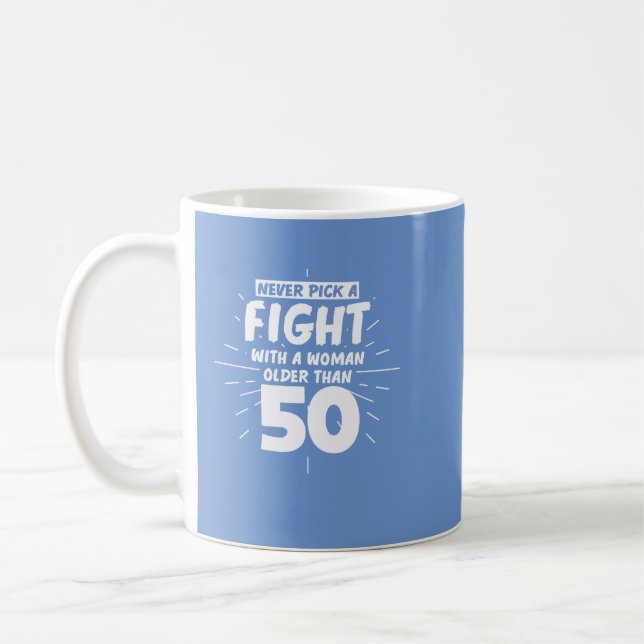Taza De Café Mujeres Cumpleaños 50 años regalo divertido (Izquierda)