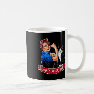 Taza De Café Mujeres De Gato Sin Hijos Votan A Rosie The Rivete