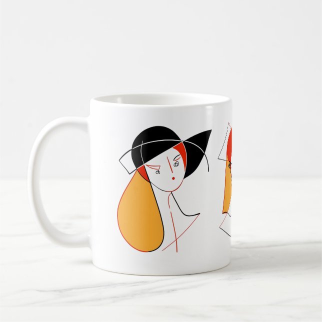 Taza De Café Mujeres En Abstracto (Izquierda)