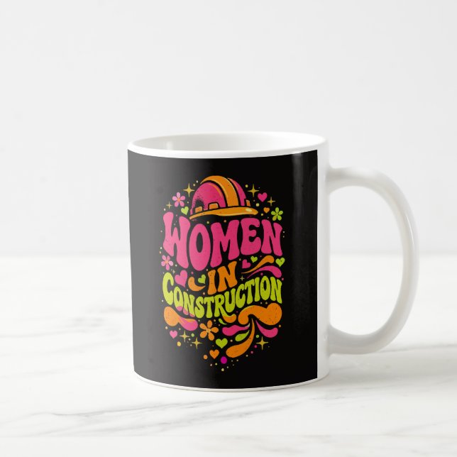 Taza De Café Mujeres en la Construcción Empoderamiento Retro (Derecha)