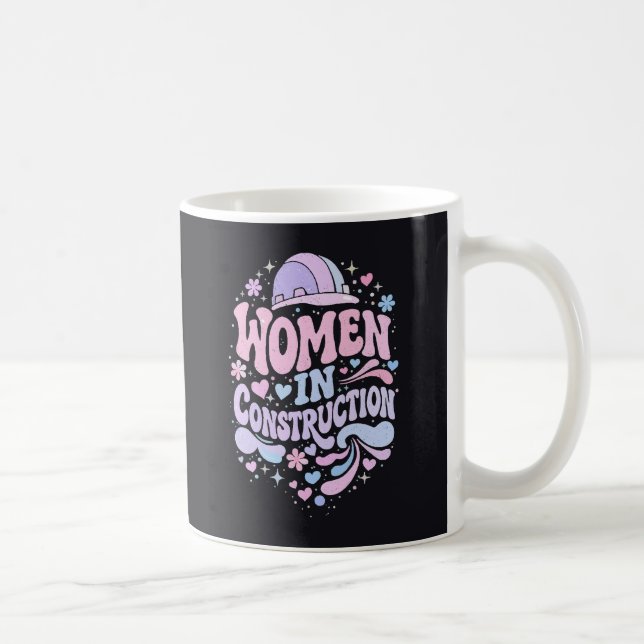 Taza De Café Mujeres en la Construcción Empoderamiento Retro (Derecha)