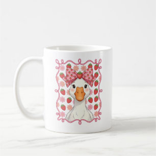 Taza De Café Mujeres Ganso de Fresa Verano Lazo