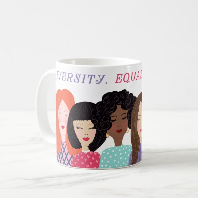 Taza De Café Mujeres ilustradas de la peluca mundial (Anverso izquierdo)