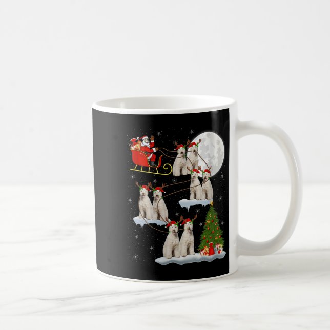 Taza De Café Mujeres Labradoodle Perro Santa Trineo Volando Div (Derecha)
