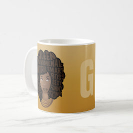 Taza De Café Mujeres motivadoras negras, oro amarillo, tu inici