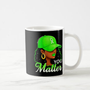 Taza De Café Mujeres Negras Cinta Verde Conciencia sobre la Sal