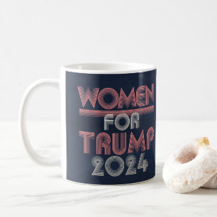 Taza De Café Mujeres rosadas retro vintage para Trump 2024