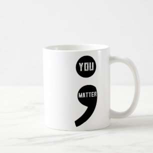 Taza De Café Mujeres Semicolón Concienciación sobre la prevenci