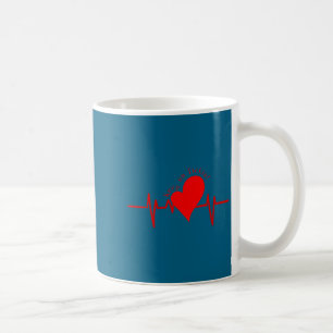 Taza De Café Mujeres Sigan Adelante! Ekg Latido De Vaca Válvula