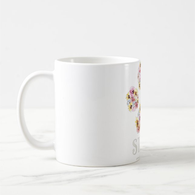Taza De Café Mujeres Staffy Mama Floral Dog Paw Staffordshire B (Izquierda)