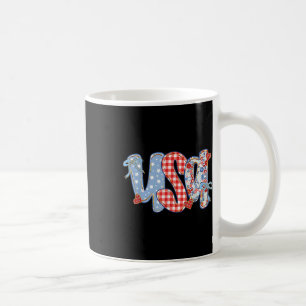 Taza De Café Mujeres Usa Coqueta Lazo Patriótico Boho Floral Ni